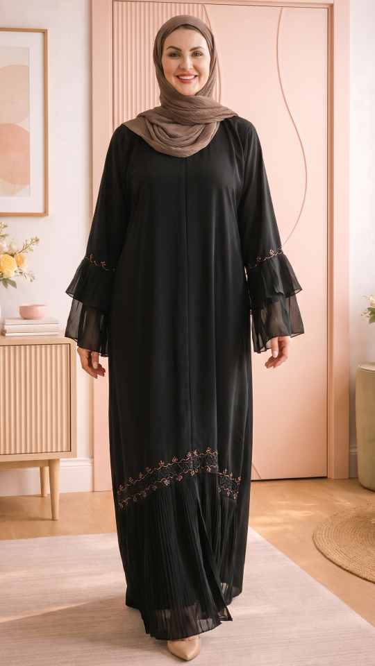  Stylish Abaya With Hand Work In Black
