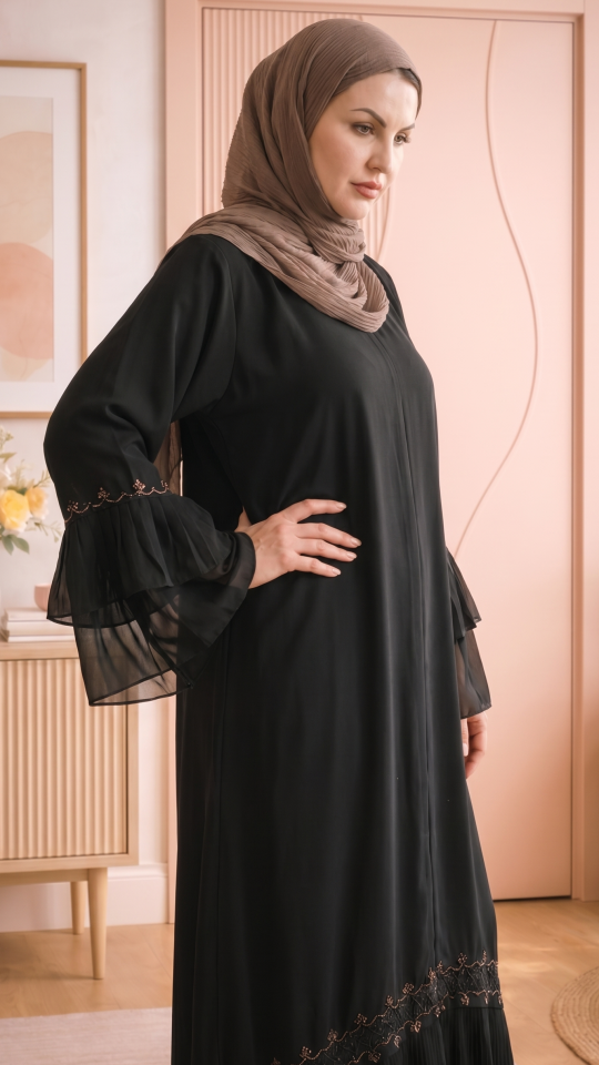  Stylish Abaya With Hand Work In Black