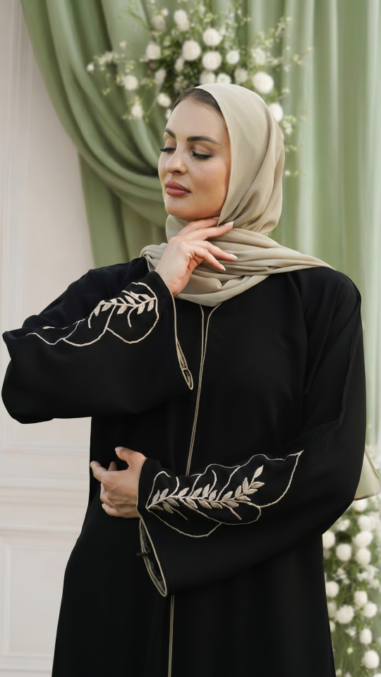 Wholesale Stylish Masha Crepe Abaya with Embroidery and Piping