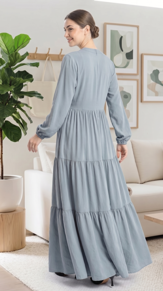 Inaya Modest Abaya In Chrome Grey