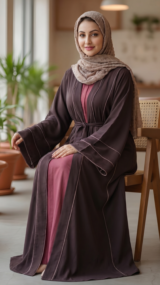 Stylish CEY Modest Dress with a Zoom Shrug and a Belt