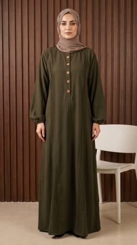 Black Abaya with Show Button