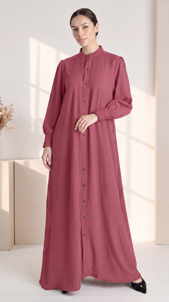 Magnificent Nayla Abaya in Puce Pink
