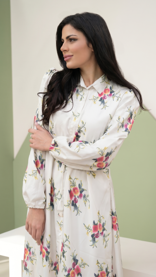 Modest Dress with Floral Print