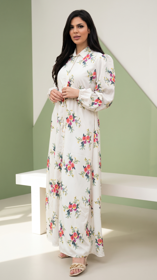 Modest Dress with Floral Print