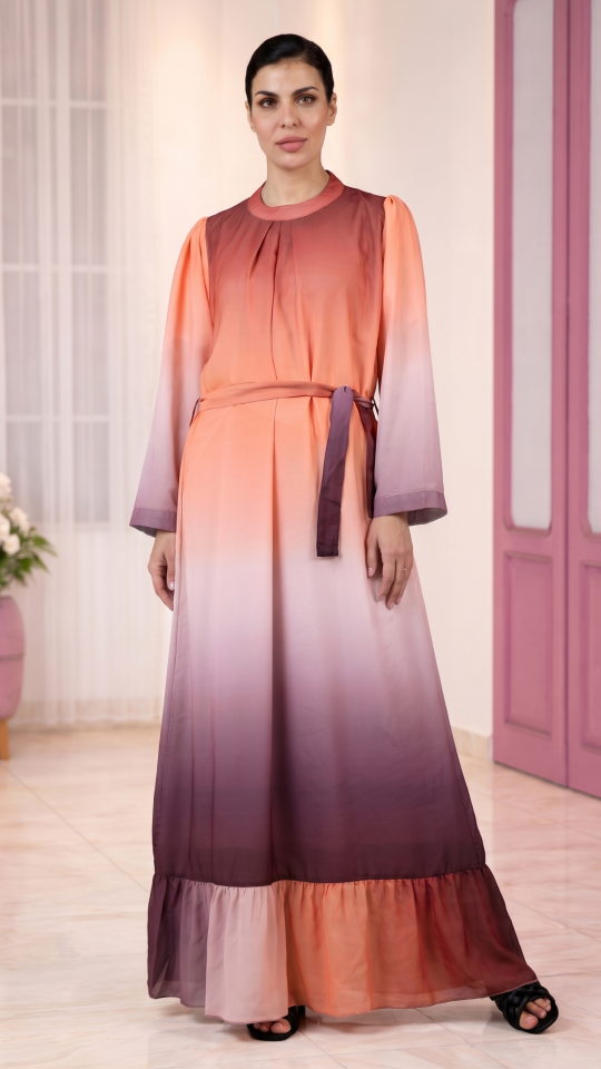 Stylish MultiColored Ombre Formal Gown