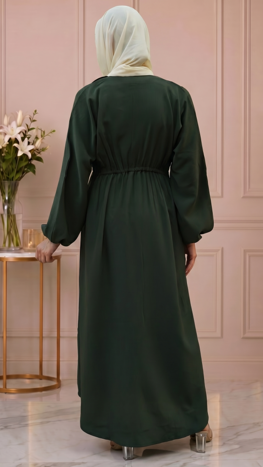 Wholesale Zoom Abaya with Show Buttons and Elastic Waist