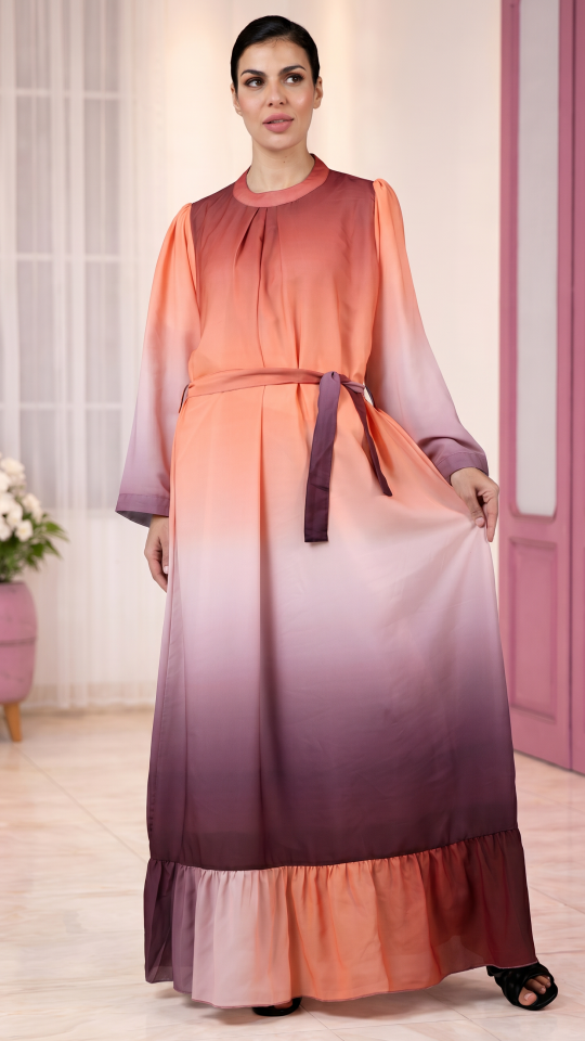 Stylish MultiColored Ombre Formal Gown