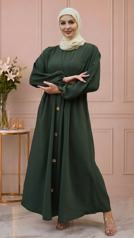 Wholesale Zoom Abaya with Show Buttons and Elastic Waist