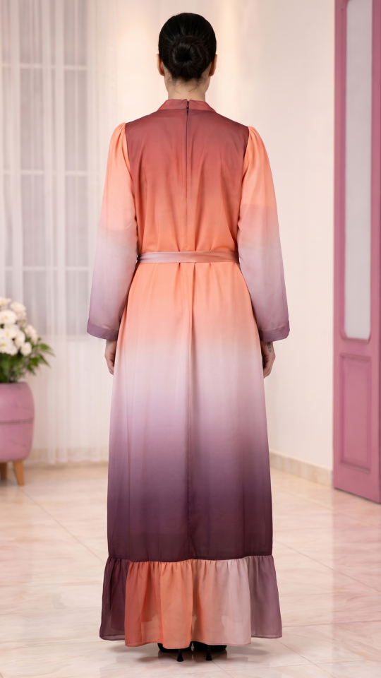 Stylish MultiColored Ombre Formal Gown