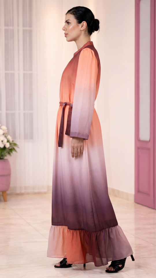 Stylish MultiColored Ombre Formal Gown