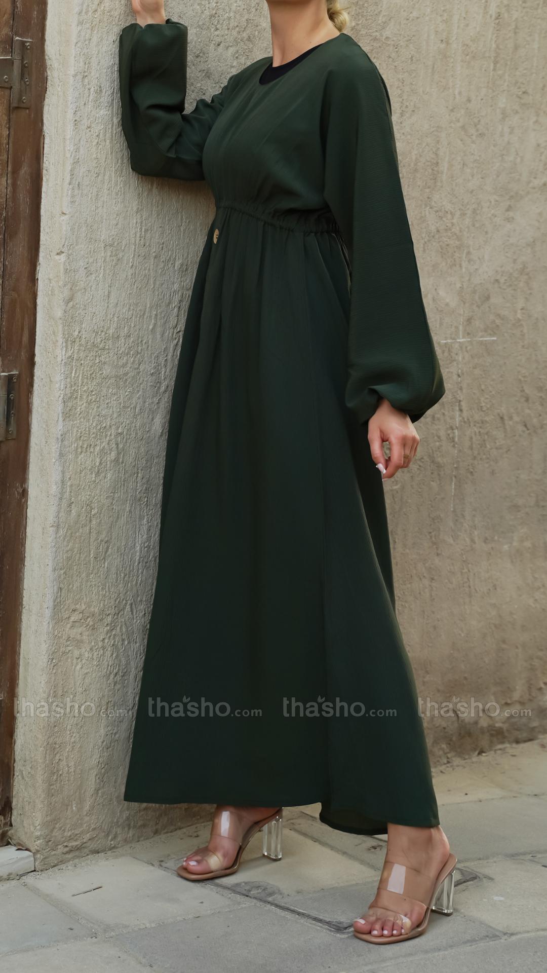 Stylish Zoom Abaya with Show Buttons and Elastic Waist