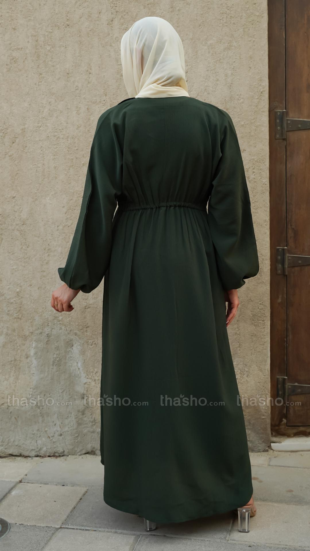 Stylish Zoom Abaya with Show Buttons and Elastic Waist
