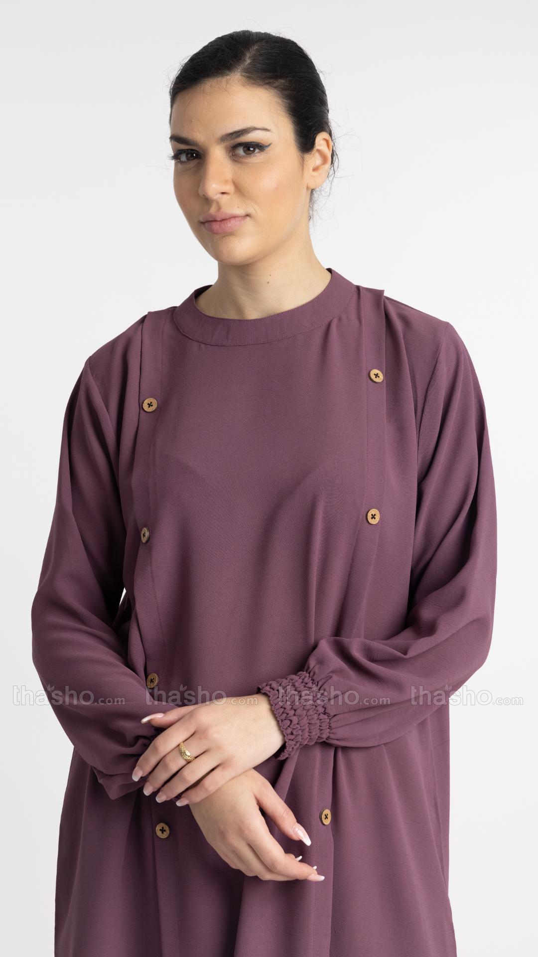 Dull Magenta and Blush Pink Stylish TwoPiece Skirt Abaya 