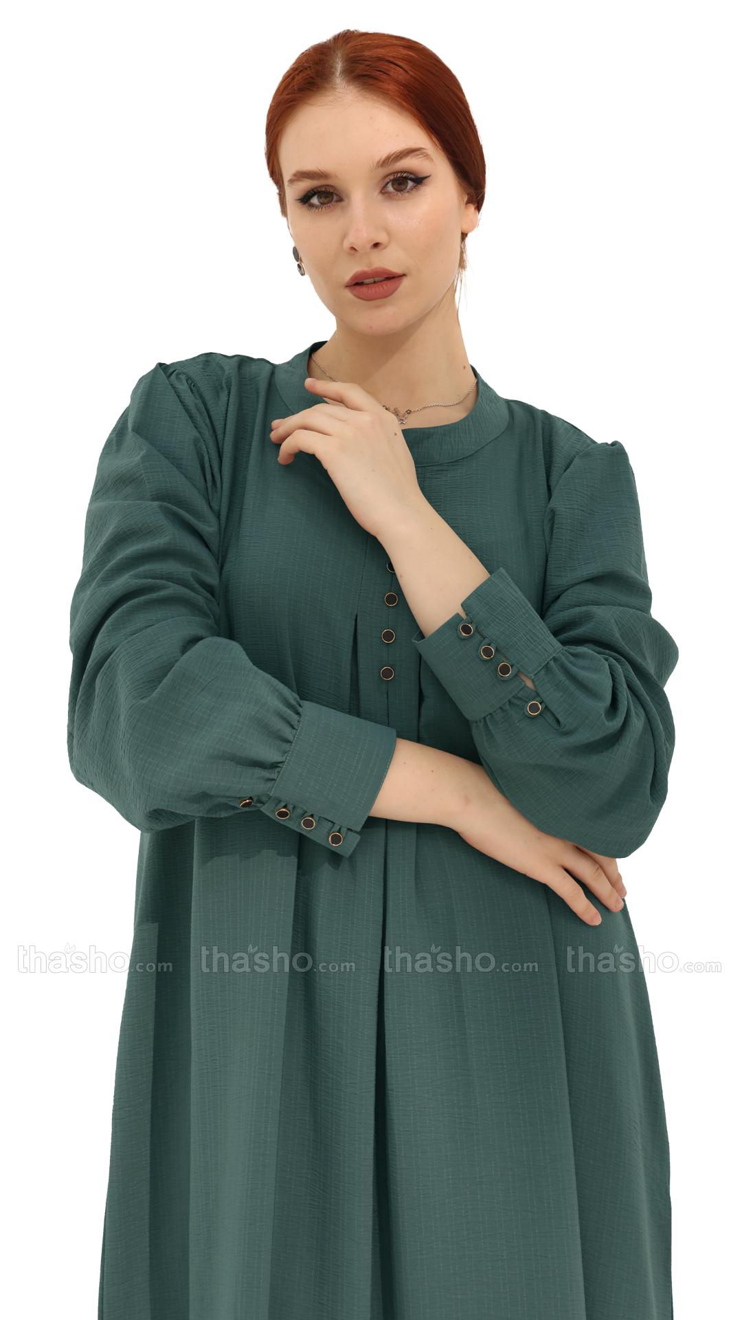 Cadet Blue Gorgeous Abaya with Show Buttons 