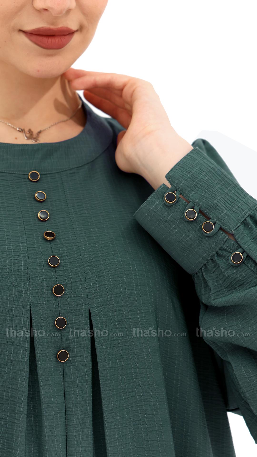 Cadet Blue Gorgeous Abaya with Show Buttons 
