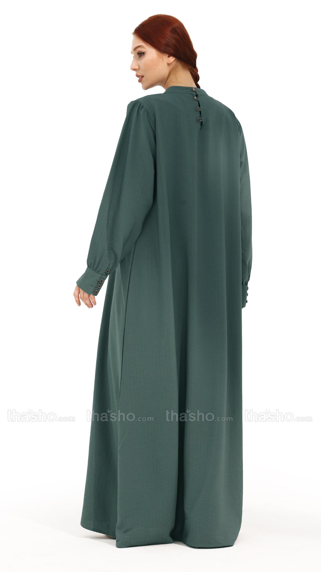 Cadet Blue Gorgeous Abaya with Show Buttons 