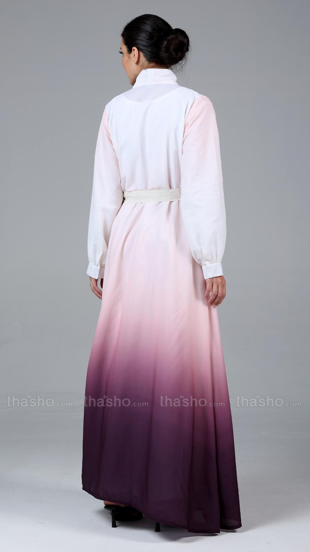 Ombre Formal Dress With Tie Up Neck