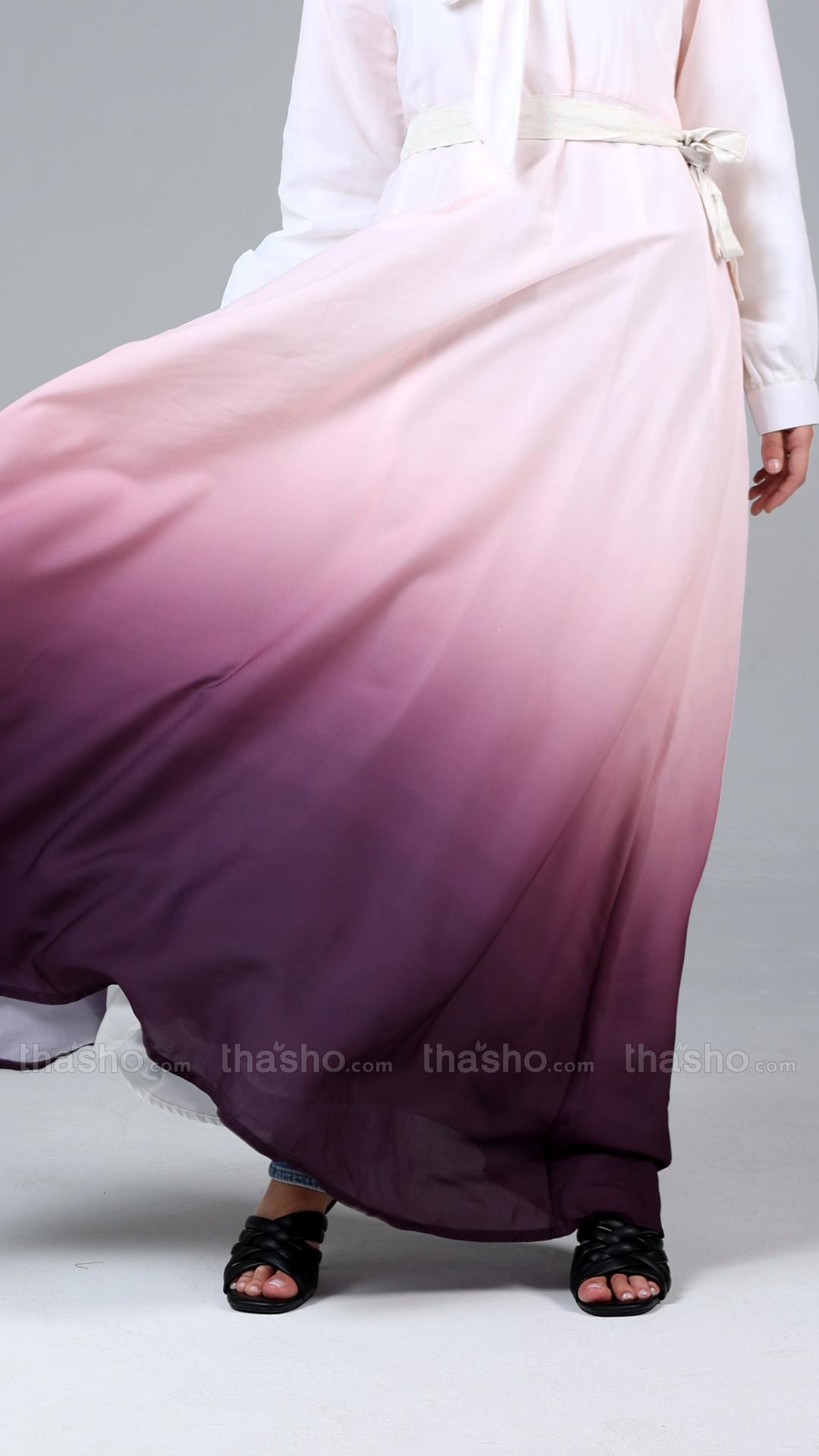 Ombre Formal Dress With Tie Up Neck