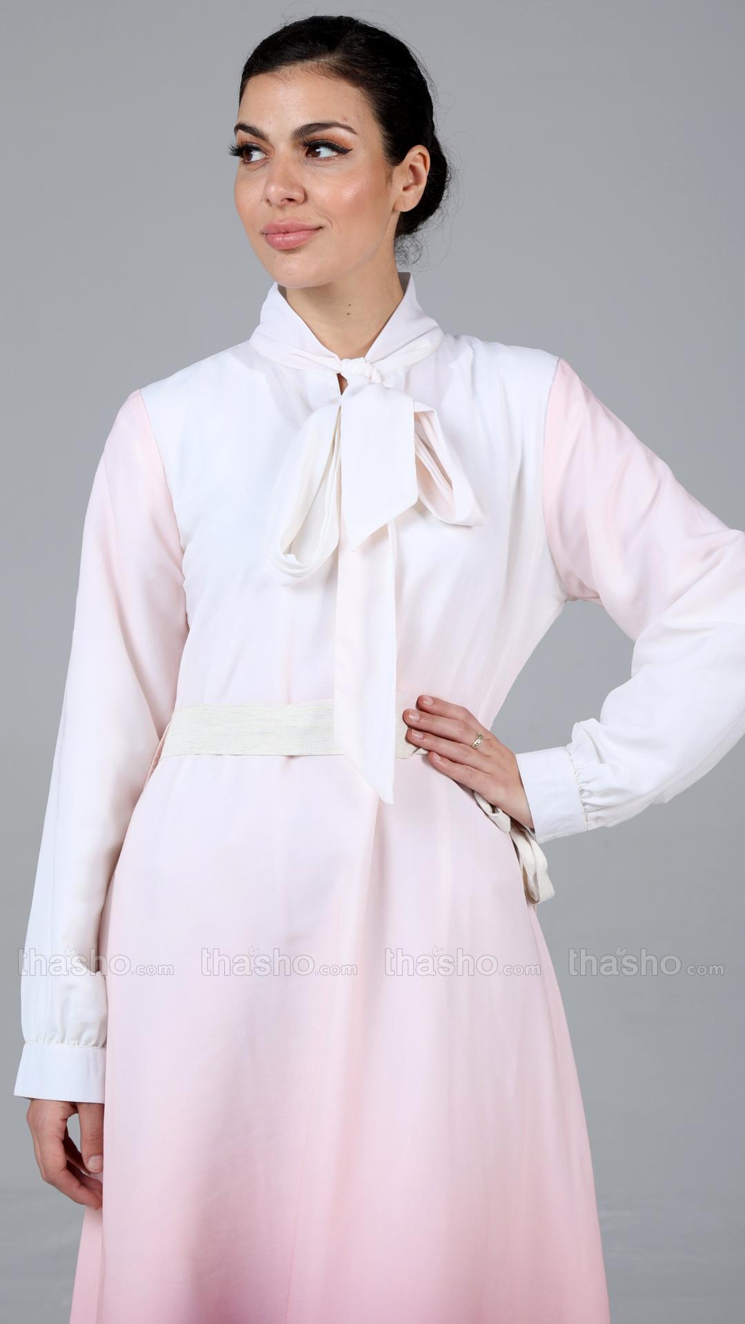 Ombre Formal Dress With Tie Up Neck