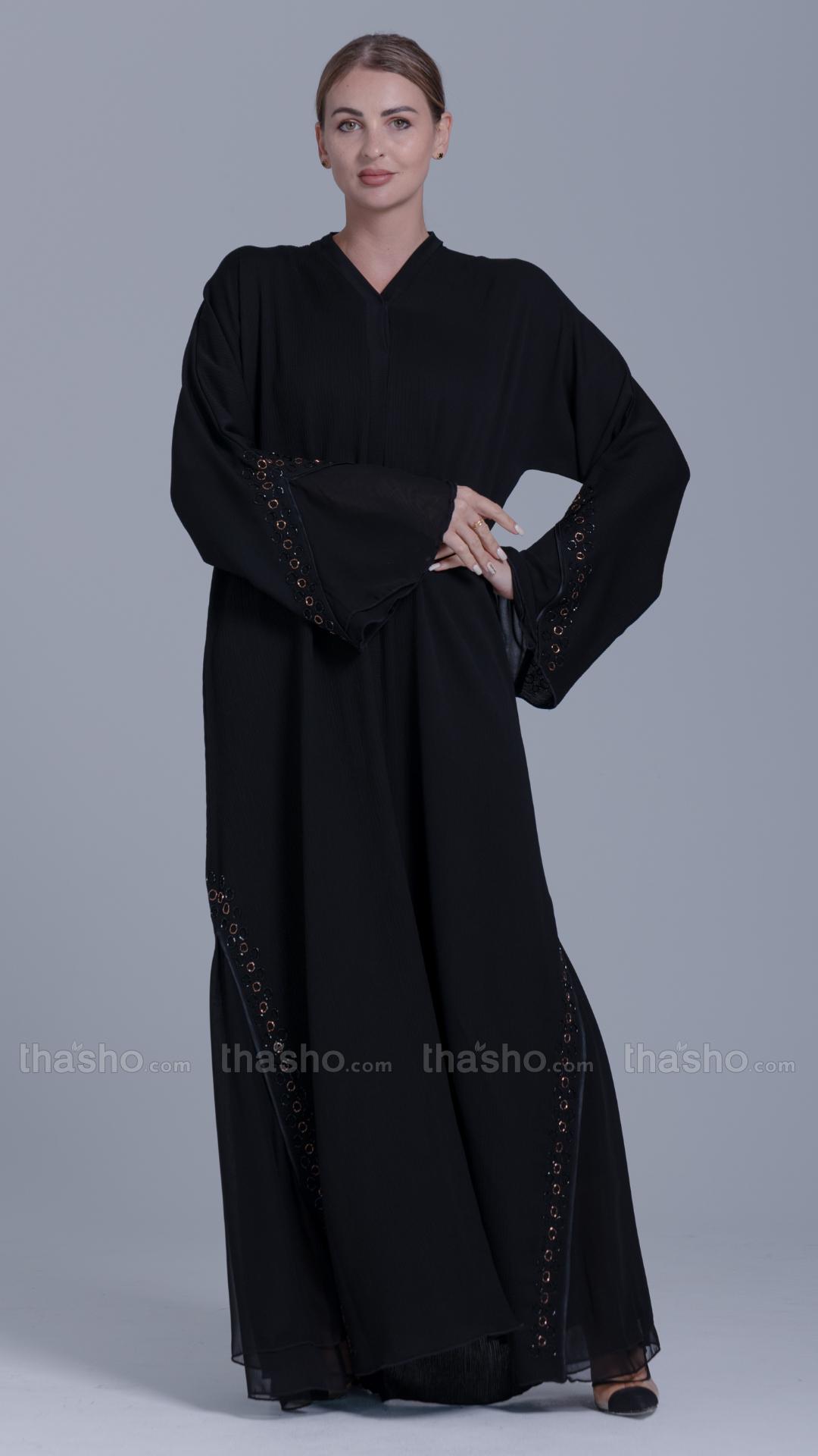 Black Abaya with Handwork