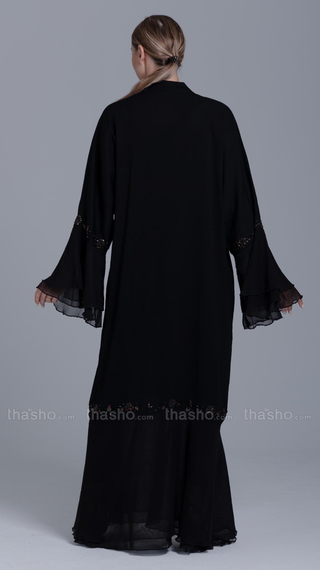 Black Abaya by Zoom with Crystal Handwork