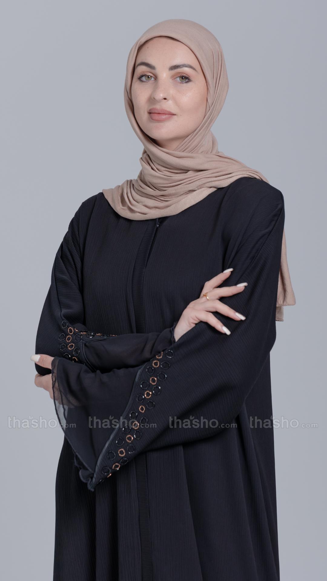 Black Abaya with Handwork