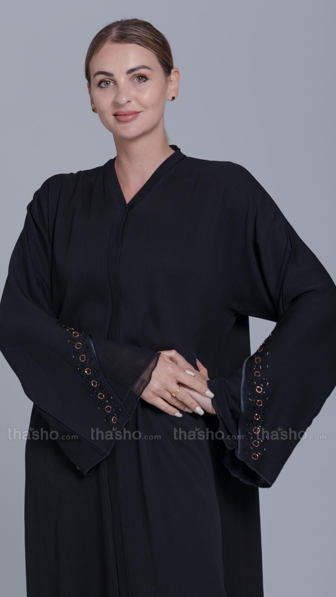 Black Abaya with Handwork