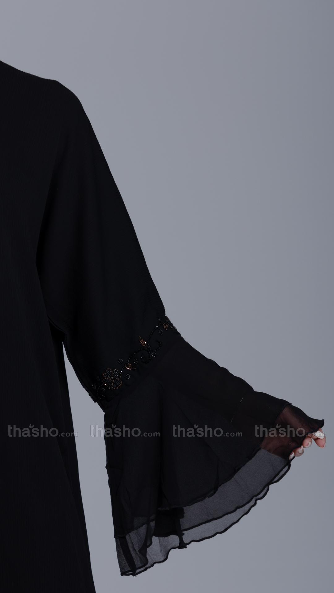 Black Abaya by Zoom with Crystal Handwork