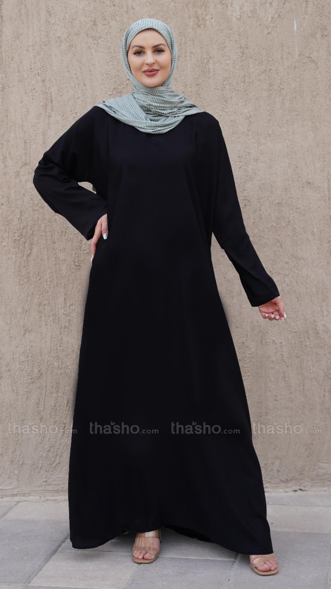 Simple and Elegant Black Nida Matte Abaya