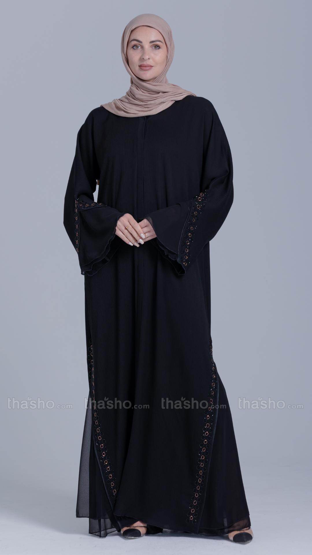 Black Abaya with Handwork