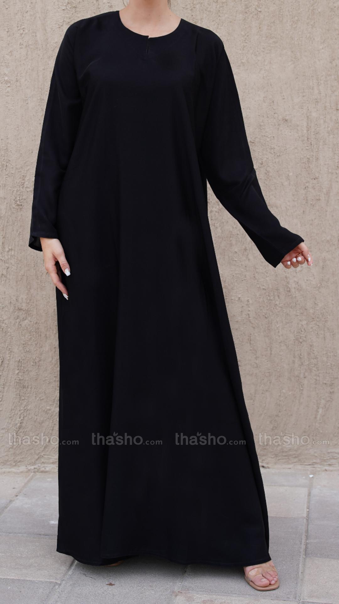 Simple and Elegant Black Nida Matte Abaya