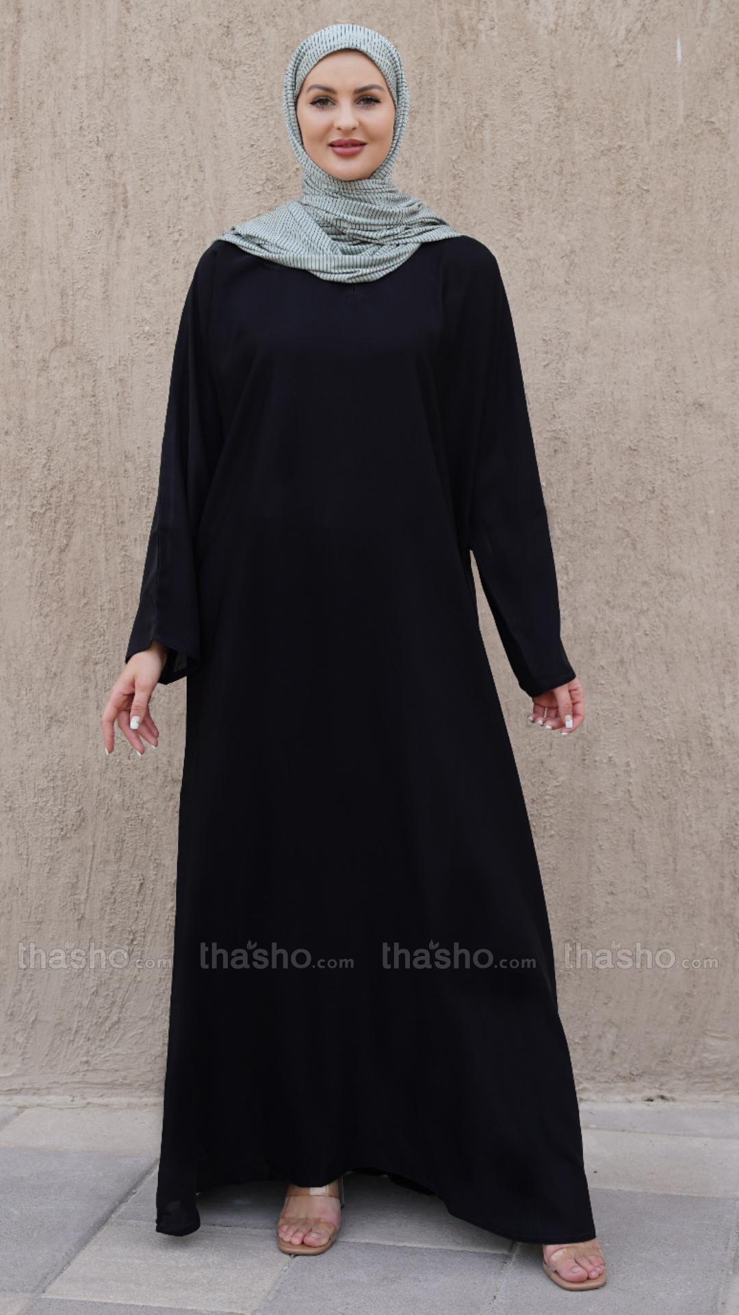 Simple and Elegant Black Nida Matte Abaya