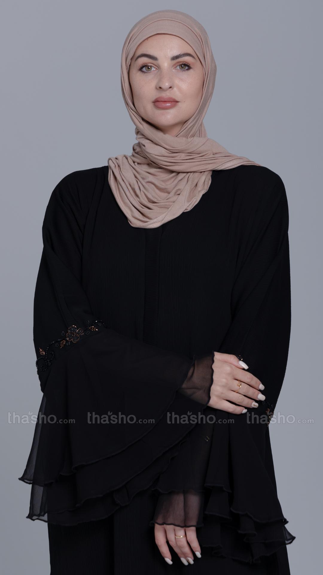Black Abaya by Zoom with Crystal Handwork