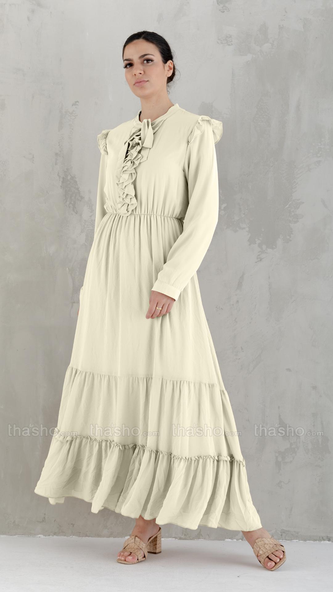 Modest Dress in Comfy Beige