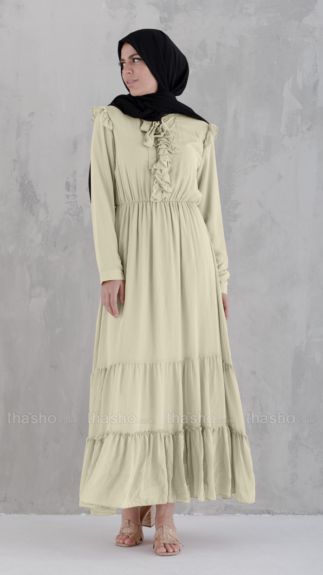 Modest Dress in Comfy Beige
