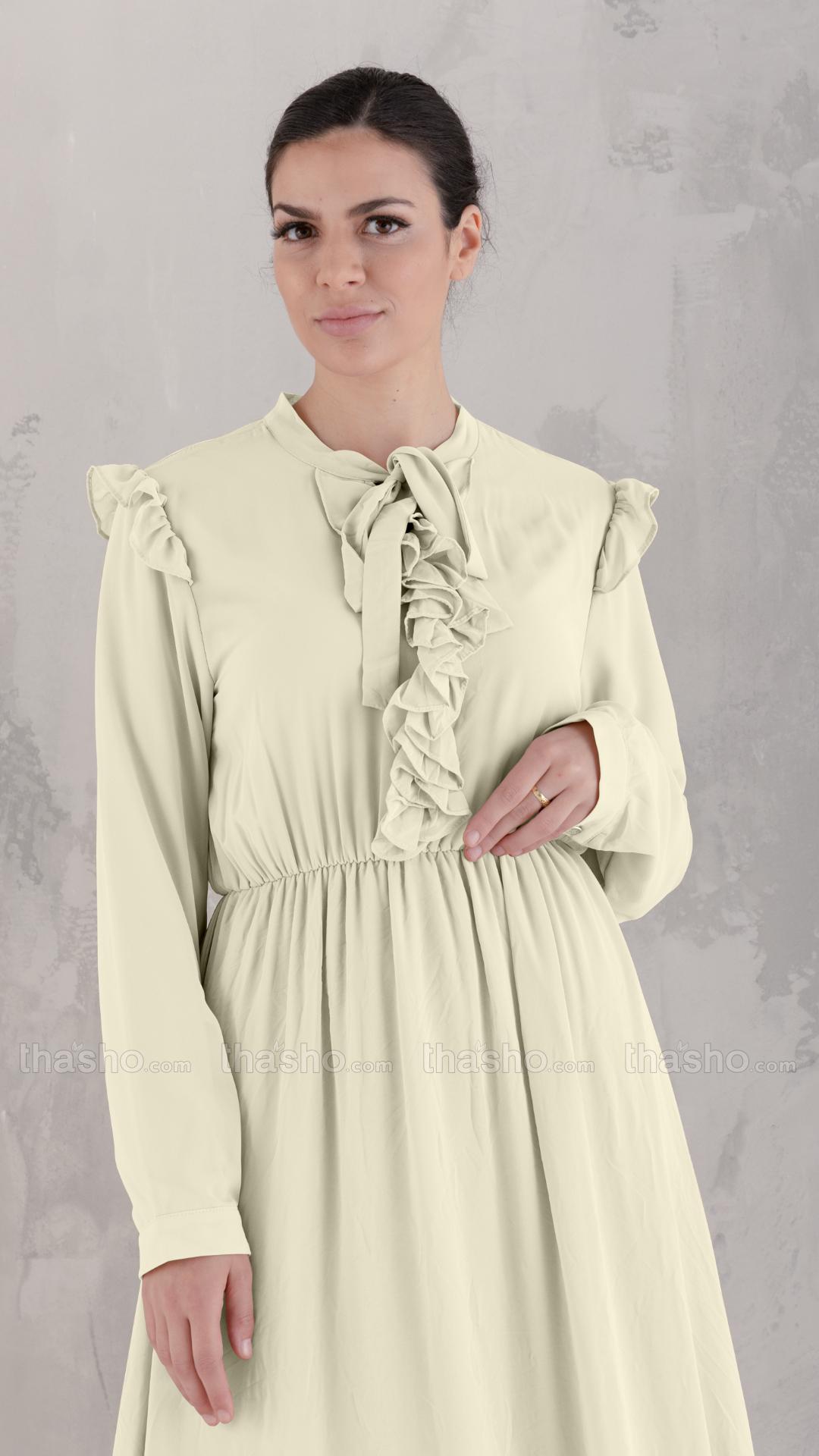 Modest Dress in Comfy Beige