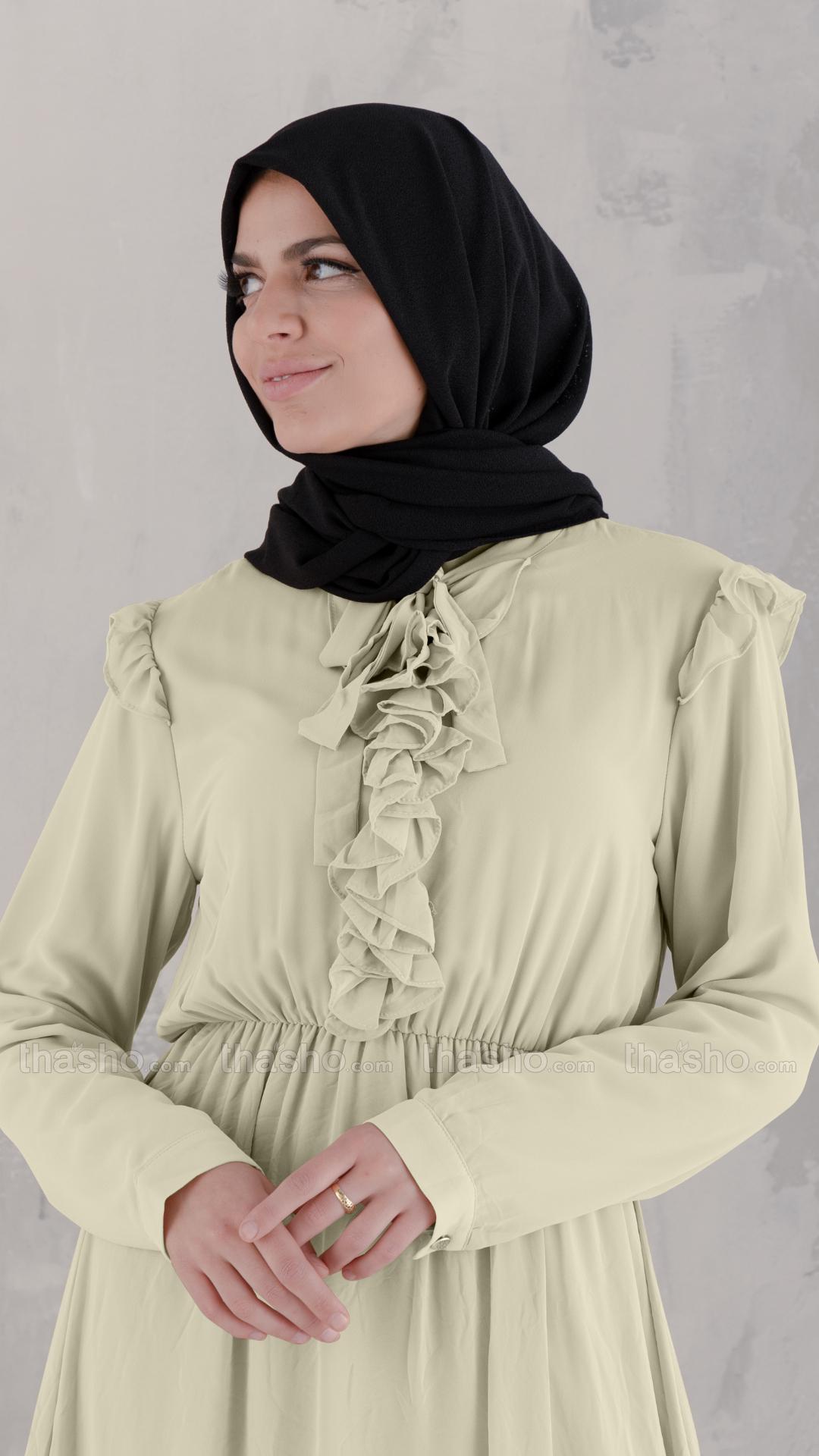Modest Dress in Comfy Beige